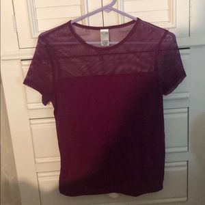 Magenta Mesh Tee